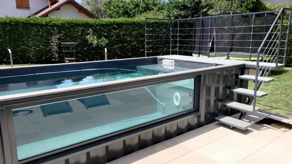 container transformé en piscine