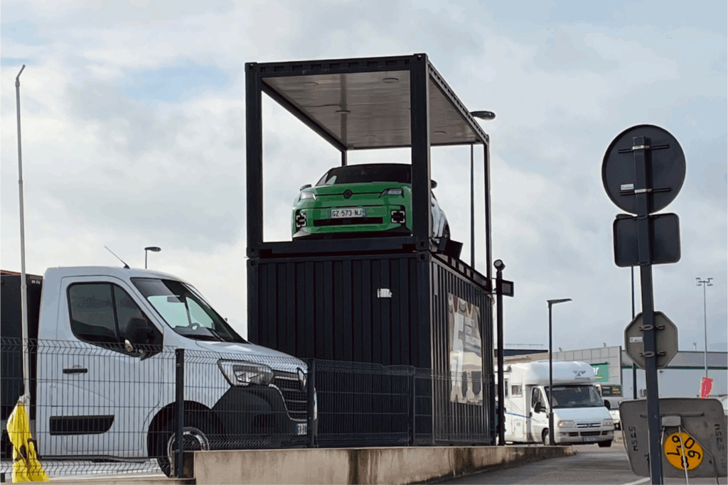 Container stand exposition voiture